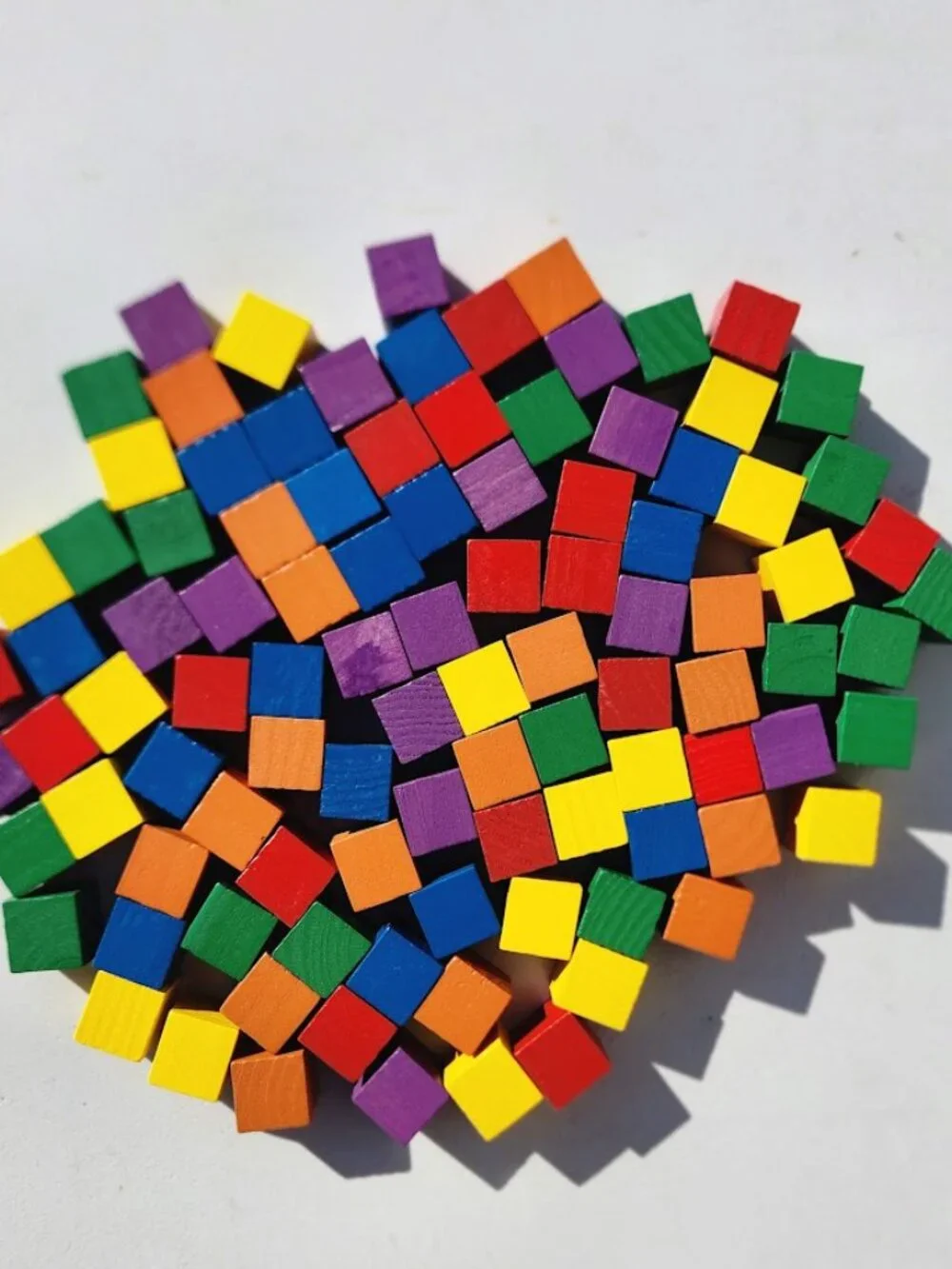 NEW Learning Resources Wooden Color Cubes 2 cm 100 Blocks 5 colors Math Manipula